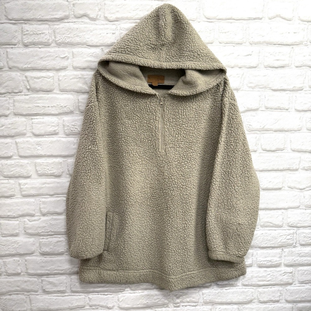 Koolaburra by UGG 1/4 Zip Sherpa Pullover Size 1X Sage Green Pockets Sweater